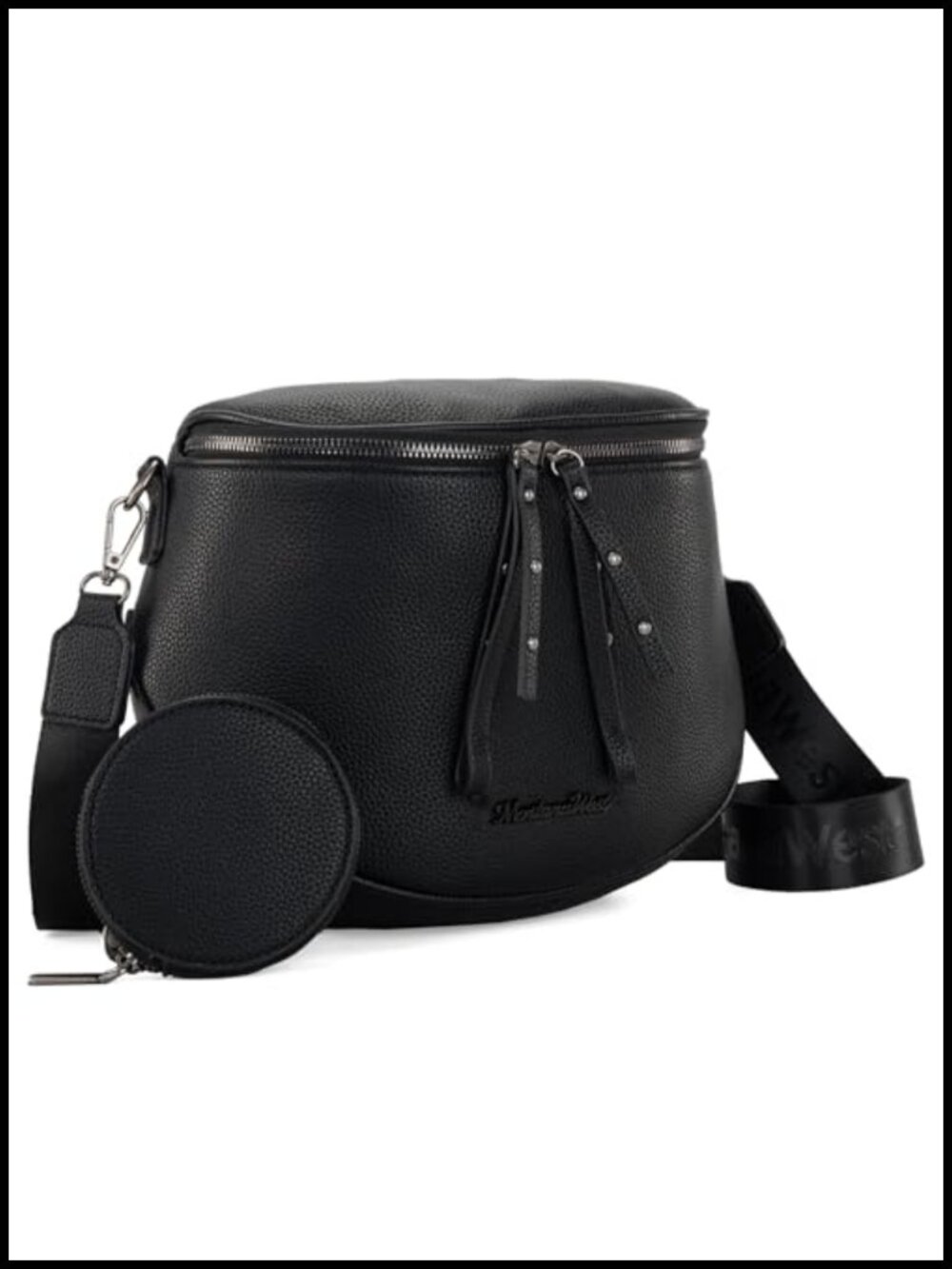 Vegan Leather Crossbody Sling Bag with Coin Purse Adjustable